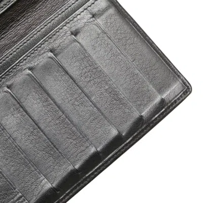 Pre-owned Cartier Black Leather Long Bill Wallet (bi-fold) ()