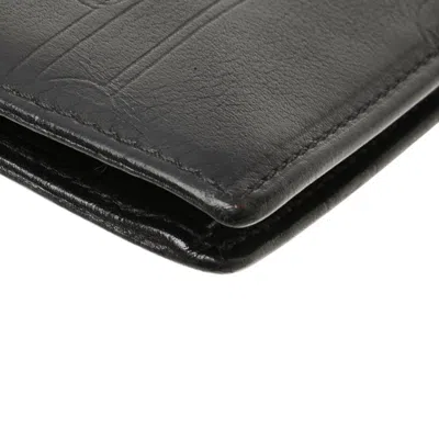 Pre-owned Cartier Black Leather Long Bill Wallet (bi-fold) ()