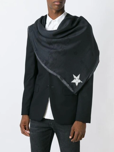 Shop Givenchy Distressed Logo Print Scarf In 1