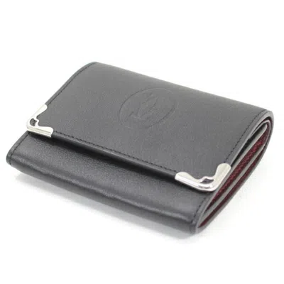 Pre-owned Cartier Black Bordeaux Leather Coin Purse/coin Case () In Multi