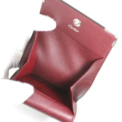 Pre-owned Cartier Black Bordeaux Leather Coin Purse/coin Case () In Multi
