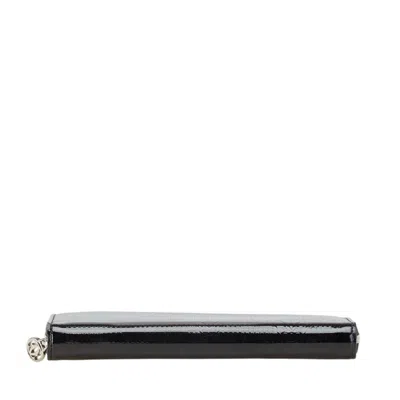 Pre-owned Cartier Black Patent Leather Long Wallet (bi-fold) ()