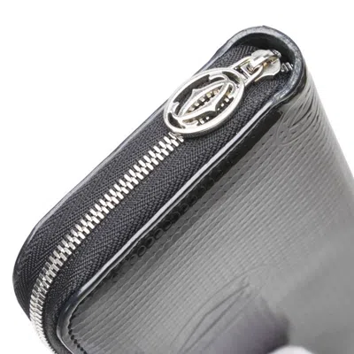 Pre-owned Cartier Black Patent Leather Long Wallet (bi-fold) ()