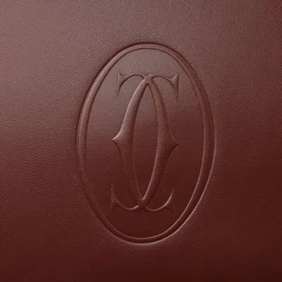 Pre-owned Cartier Bordeaux Leather Clutch Bag () In Burgundy