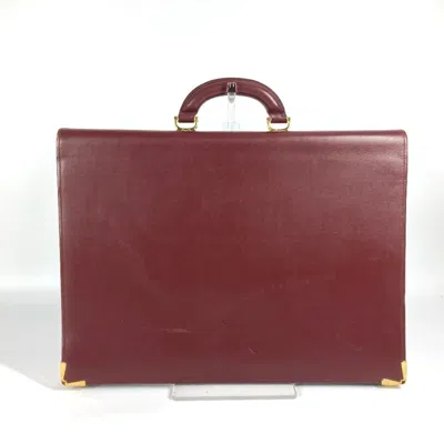 Pre-owned Cartier Bordeaux Leather Handbag Tote Bag () In Burgundy