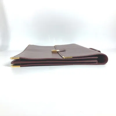 Pre-owned Cartier Bordeaux Leather Handbag Tote Bag () In Burgundy