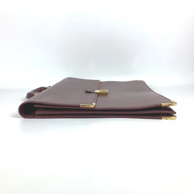 Pre-owned Cartier Bordeaux Leather Handbag Tote Bag () In Burgundy