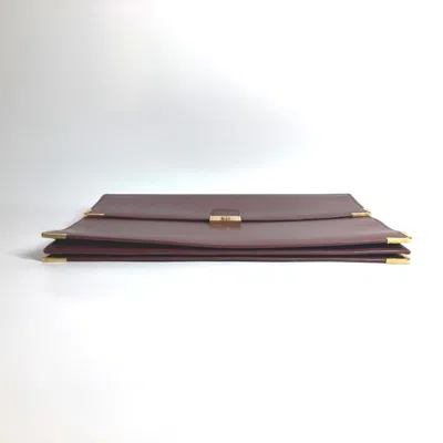 Pre-owned Cartier Bordeaux Leather Handbag Tote Bag () In Burgundy