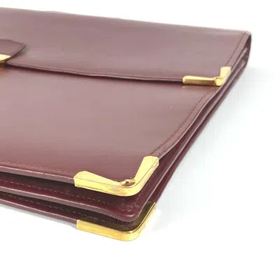 Pre-owned Cartier Bordeaux Leather Handbag Tote Bag () In Burgundy