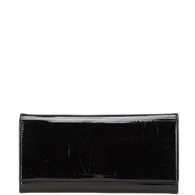 Pre-owned Cartier Black Long Wallet (bi-fold) ()