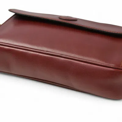 Pre-owned Cartier Bordeaux Leather Shoulder Bag () In Burgundy