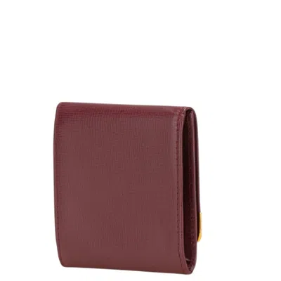 Pre-owned Cartier Bordeaux Wine Red Leather Coin Purse/coin Case () In Burgundy