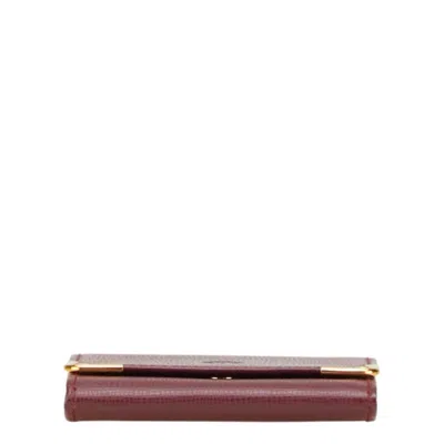 Pre-owned Cartier Bordeaux Wine Red Leather Coin Purse/coin Case () In Burgundy