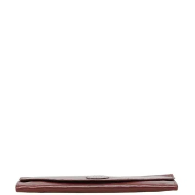 Pre-owned Cartier Must Bordeaux Wine Red Leather Clutch Bag () In Burgundy