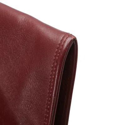 Pre-owned Cartier Must Bordeaux Wine Red Leather Clutch Bag () In Burgundy