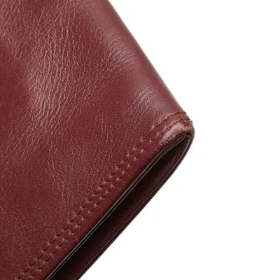 Pre-owned Cartier Must Bordeaux Wine Red Leather Clutch Bag () In Burgundy
