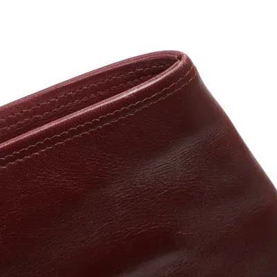 Pre-owned Cartier Must Bordeaux Wine Red Leather Clutch Bag () In Burgundy