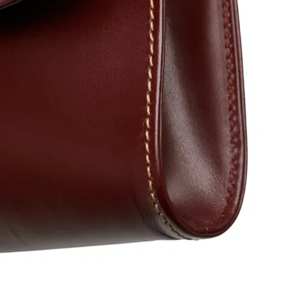 Pre-owned Cartier Must Bordeaux Wine Red Leather Clutch Bag () In Burgundy