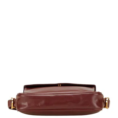 Pre-owned Cartier Must Wine Red Leather Shoulder Bag () In Burgundy