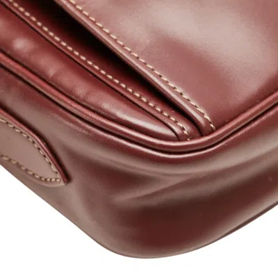 Pre-owned Cartier Must Wine Red Leather Shoulder Bag () In Burgundy