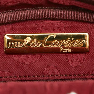 Pre-owned Cartier Must Wine Red Leather Shoulder Bag () In Burgundy