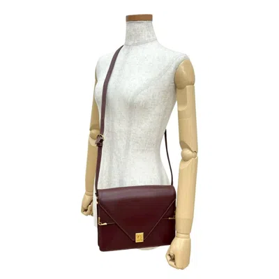 Pre-owned Cartier Wine Red Leather Pochette Shoulder Bag () In Burgundy