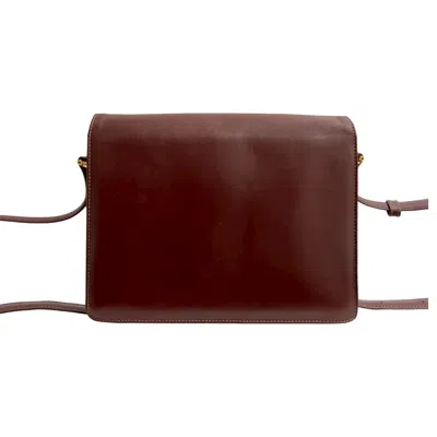 Pre-owned Cartier Wine Red Leather Pochette Shoulder Bag () In Burgundy