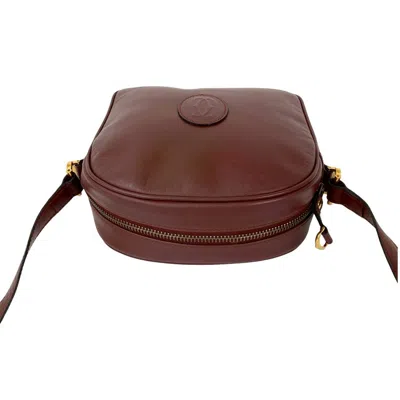 Pre-owned Cartier Wine Red Leather Pochette Shoulder Bag () In Burgundy
