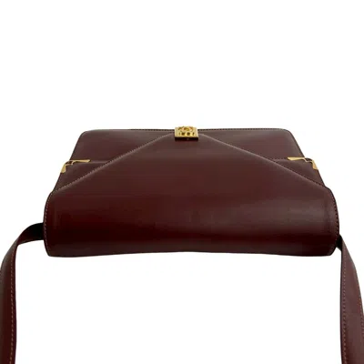 Pre-owned Cartier Wine Red Leather Pochette Shoulder Bag () In Burgundy