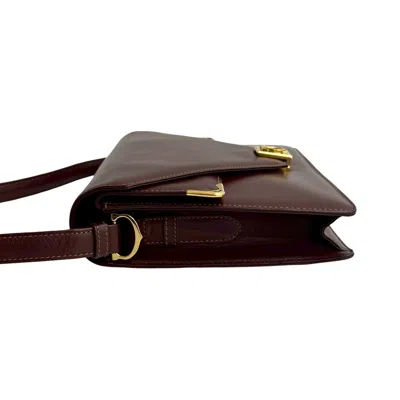 Pre-owned Cartier Wine Red Leather Pochette Shoulder Bag () In Burgundy