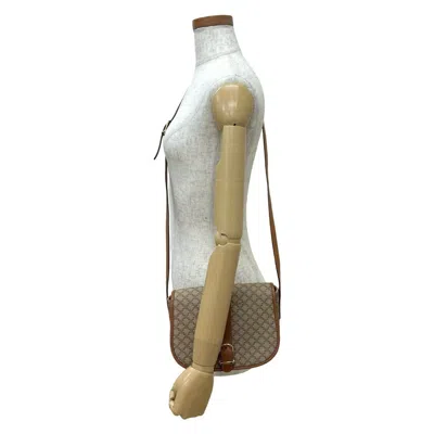 Pre-owned Celine Beige Brown Leather Pvc Pochette Shoulder Bag () In Multi