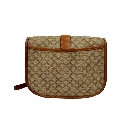 Pre-owned Celine Beige Brown Leather Pvc Pochette Shoulder Bag () In Multi