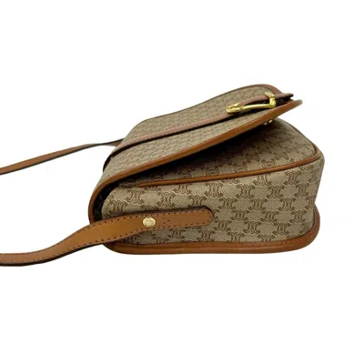 Pre-owned Celine Beige Brown Leather Pvc Pochette Shoulder Bag () In Multi