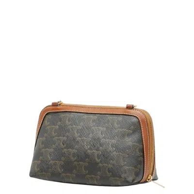 Pre-owned Celine Black Brown Pvc Leather Shoulder Bag () In Multi