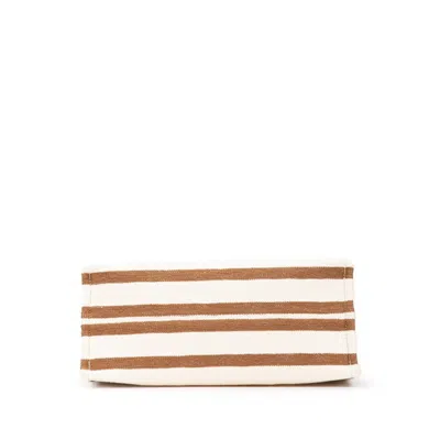 Pre-owned Celine Black Brown White Canvas Leather Handbag Tote Bag () In Multi