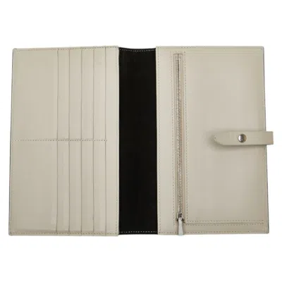 Pre-owned Celine Black Gray Leather Long Wallet (bi-fold) () In Multi