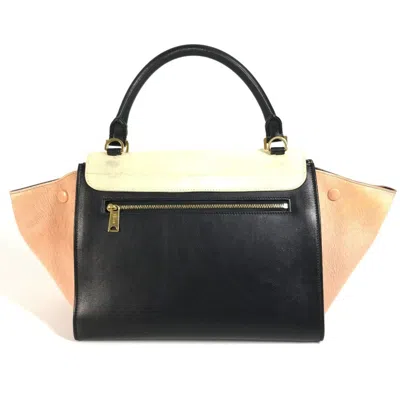 Pre-owned Celine Black Ivory Pink Leather Handbag Shoulder Bag Tote Bag ()