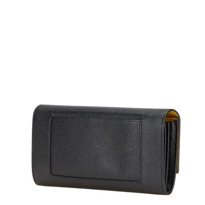 Pre-owned Celine Black Leather Long Wallet (bi-fold) ()