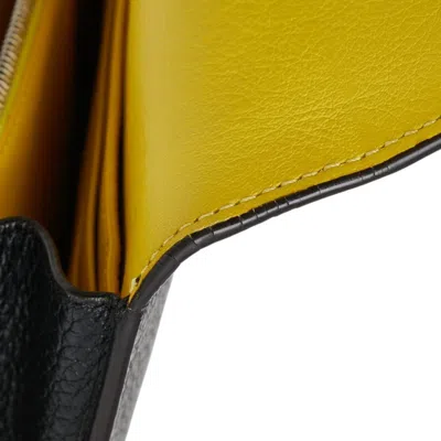 Pre-owned Celine Black Leather Long Wallet (bi-fold) ()