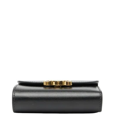 Pre-owned Celine Black Leather Wallet (tri-fold) ()
