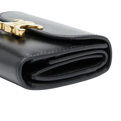 Pre-owned Celine Black Leather Wallet (tri-fold) ()