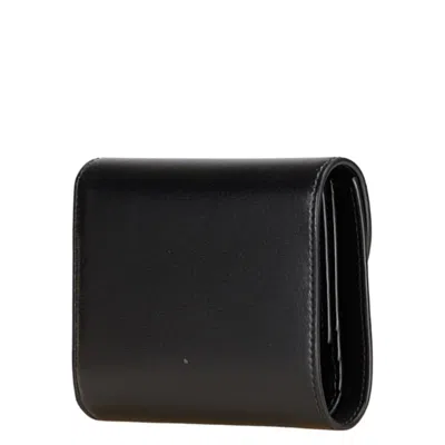 Pre-owned Celine Black Leather Wallet (tri-fold) ()