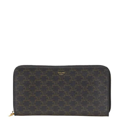 Pre-owned Celine Black Pvc Leather Long Wallet (bi-fold) ()