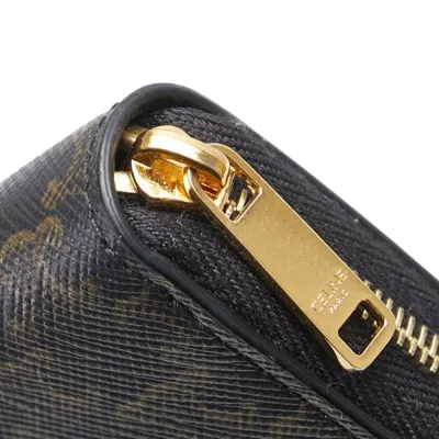 Pre-owned Celine Black Pvc Leather Long Wallet (bi-fold) ()