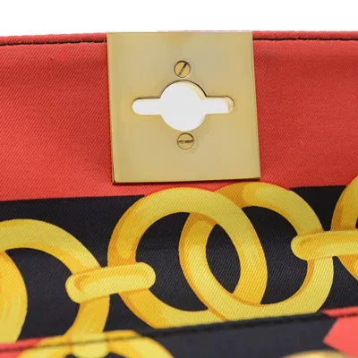 Pre-owned Celine Black Red Color Silk Leather Shoulder Bag () In Multi