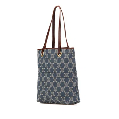 Pre-owned Celine Blue Denim Leather Shoulder Bag Tote Bag ()