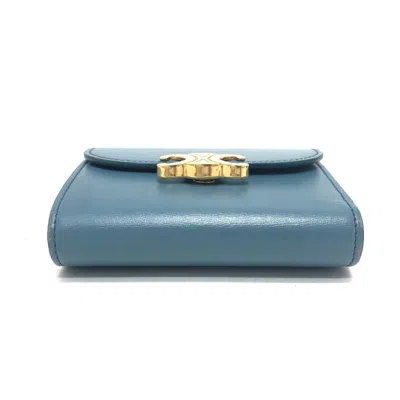 Pre-owned Celine Blue Leather Wallet (tri-fold) ()