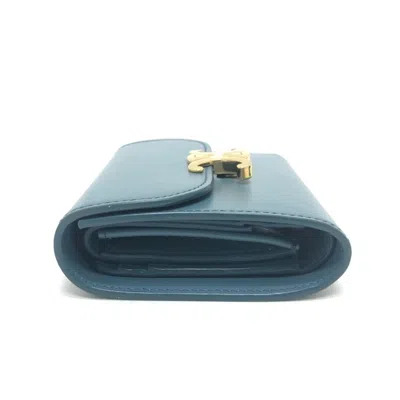 Pre-owned Celine Blue Leather Wallet (tri-fold) ()