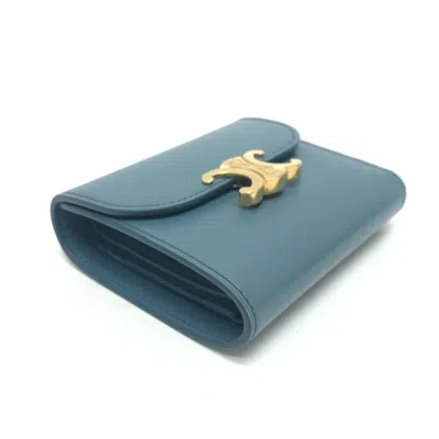Pre-owned Celine Blue Leather Wallet (tri-fold) ()