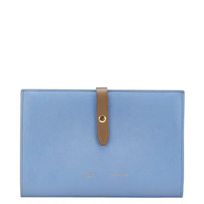 Pre-owned Celine Blue Grayish Leather Coin Purse/coin Case ()